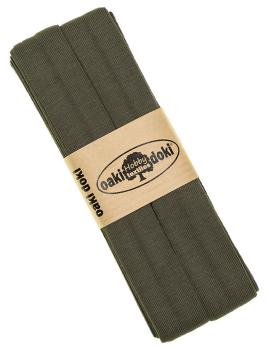 Oaki Doki Jersey Schrägband gefalzt 3m Coupon Khaki